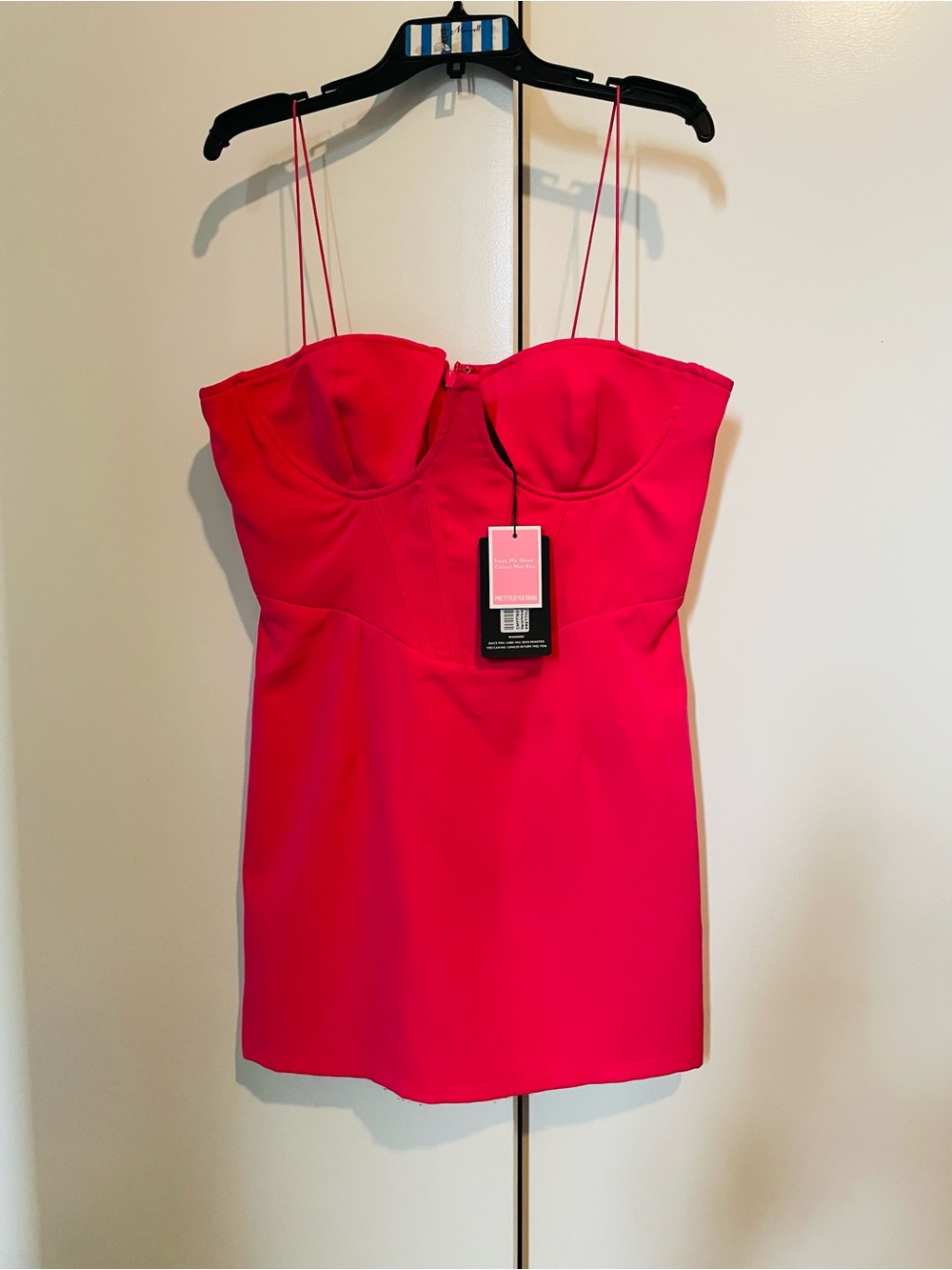 PrettyLittleThing Neon Pink Bustier Cami Mini Dress
